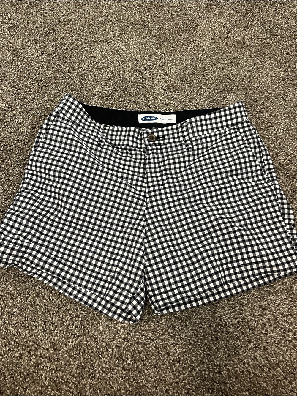 Black gingham shorts
